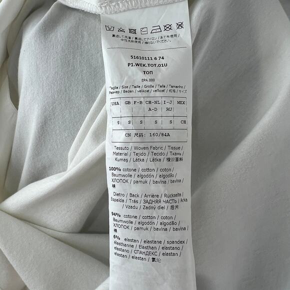 MAXMARA WEEKEND White Cotton Sleeveless V-Neckline Pullover Blouse Top Size S - Picture 8 of 9